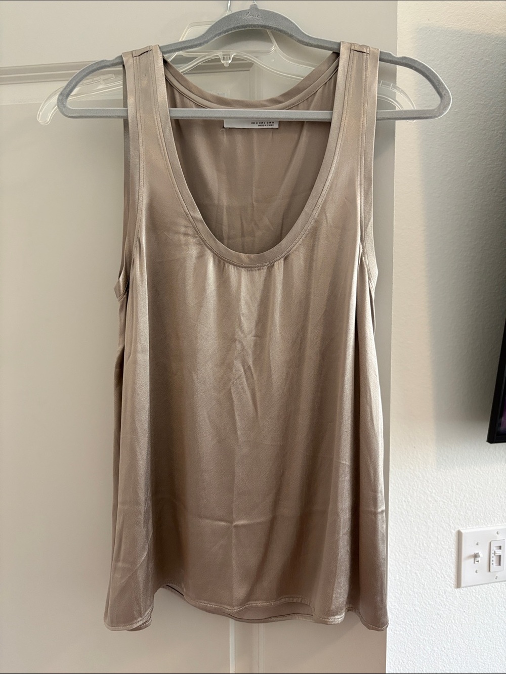 Sophie Rue Satin-Finish Tank in Taupe